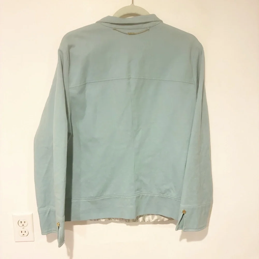 ST John Sport Size XL Marie‎ Pastel Green Full-Zip Sleeve Jacket